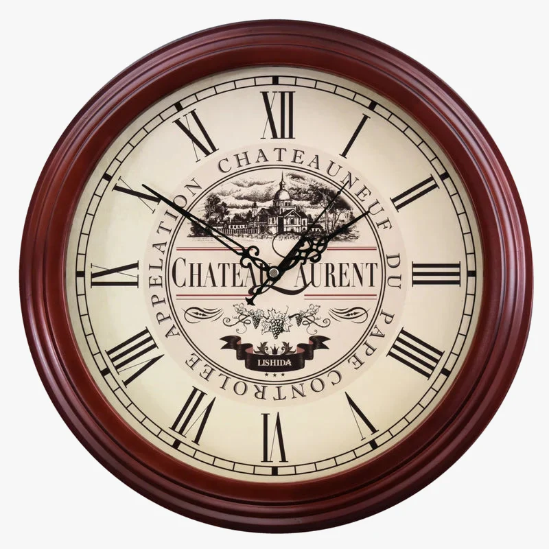 horloge murale silencieuse personnalisable en bois moderne rétro - Image 4