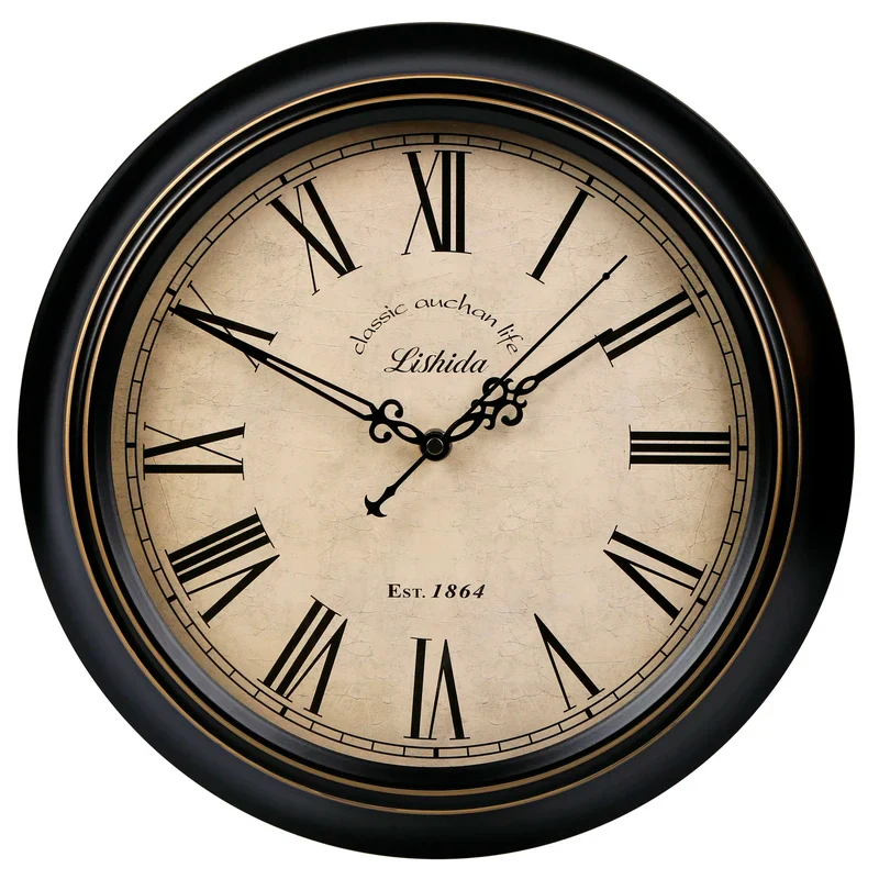 horloge murale silencieuse rétro style shabby chic décoration intérieure - Image 15
