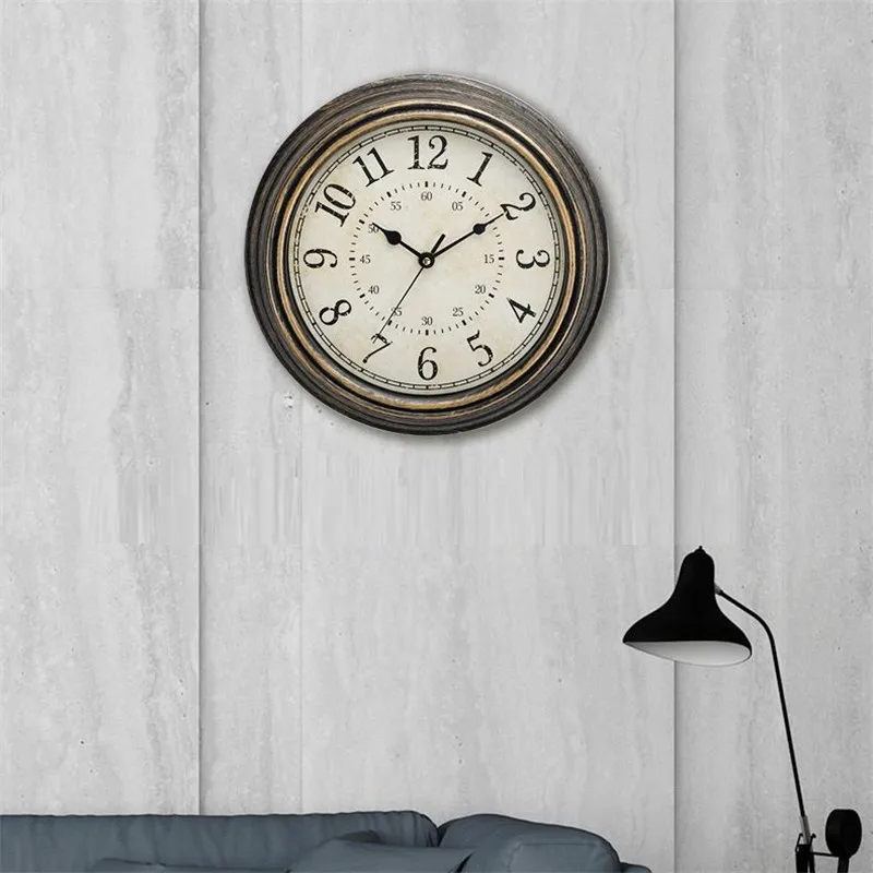 horloge murale silencieuse style antique rétro créative à quartz - Image 10