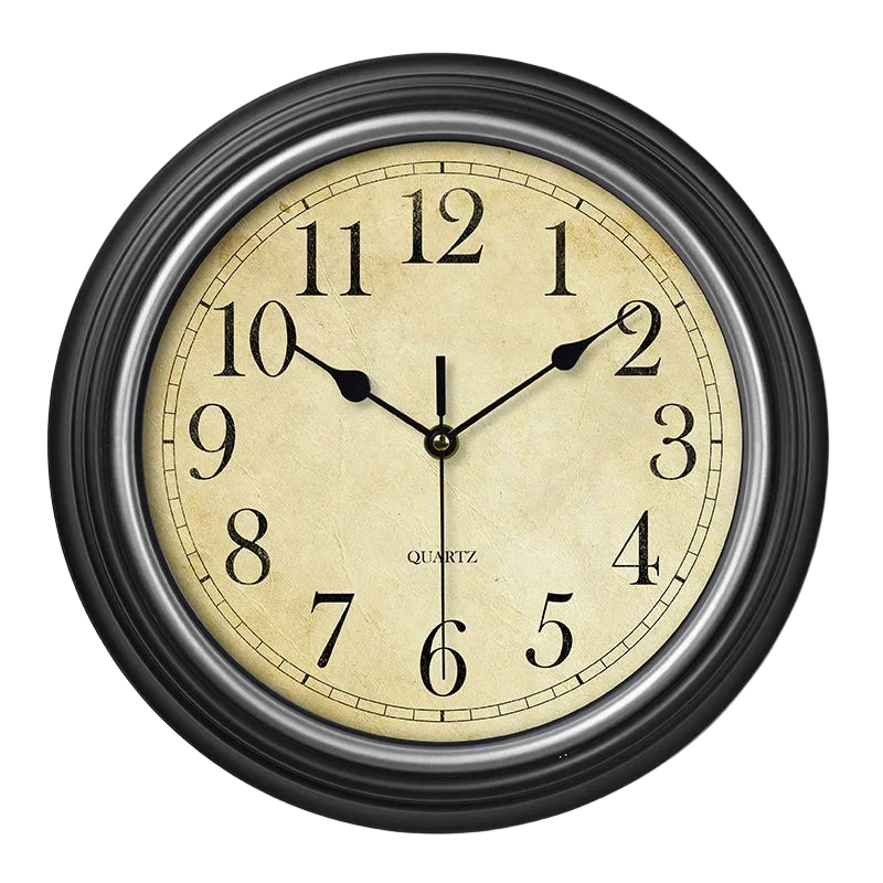 horloge murale vintage silencieuse avec chiffres romains et arabes - Image 9