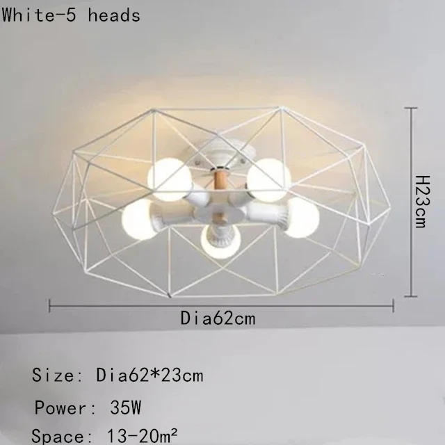 Hot Sale Multiple Heads Geometric Led Ceiling Lamp For Kitchen Item Living Room Bedroom Balcony Decorative Lighting Furniture - Image 7