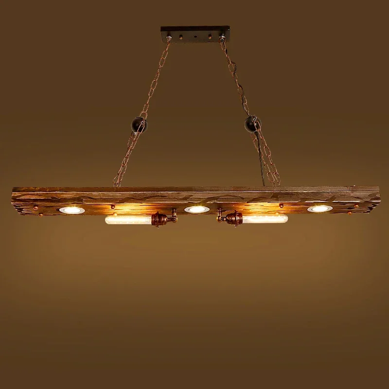 Industrial style Bar pendant light LOFT Retro Solid Wood Pendant Lamps Personality E27 Edison Bulb Suspension home decoration - Image 3