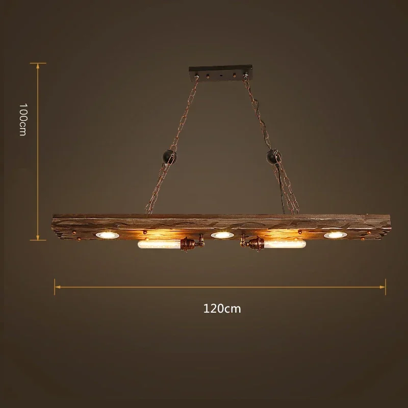 Industrial style Bar pendant light LOFT Retro Solid Wood Pendant Lamps Personality E27 Edison Bulb Suspension home decoration - Image 7