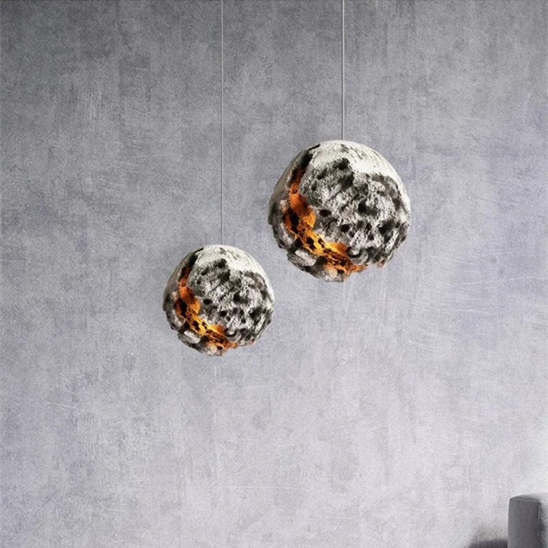 Irregular Planet Wabi Sabi LED Chandelier Restaurant Bedroom Model Room Lighting Creative Exhibition Hall Bar Decor Pendant Lamp - Image 4