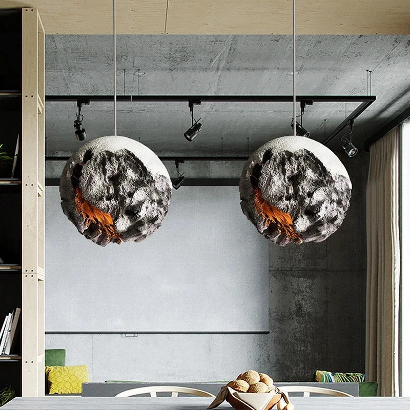 Irregular Planet Wabi Sabi LED Chandelier Restaurant Bedroom Model Room Lighting Creative Exhibition Hall Bar Decor Pendant Lamp - Image 5
