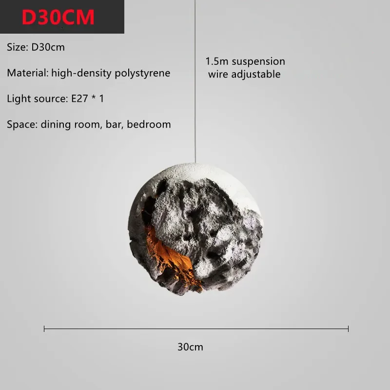 Irregular Planet Wabi Sabi LED Chandelier Restaurant Bedroom Model Room Lighting Creative Exhibition Hall Bar Decor Pendant Lamp - Image 7