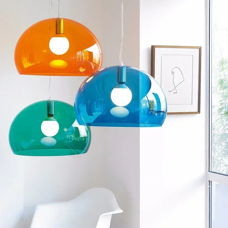 Italian Designer Dome Pendant Lamp Colorful Acrylic Chandelier Ceiling Suspenion Hanging Light with E27 Bulb - Image 2
