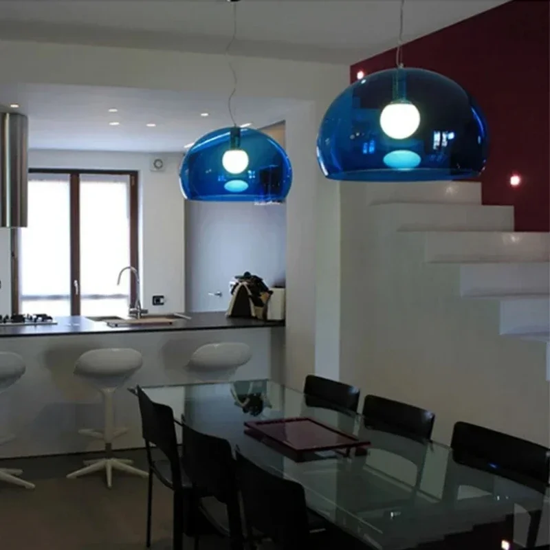 Italian Designer Dome Pendant Lamp Colorful Acrylic Chandelier Ceiling Suspenion Hanging Light with E27 Bulb - Image 5