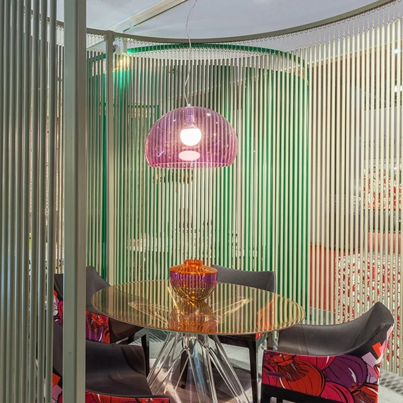 Italian Designer Dome Pendant Lamp Colorful Acrylic Chandelier Ceiling Suspenion Hanging Light with E27 Bulb - Image 6