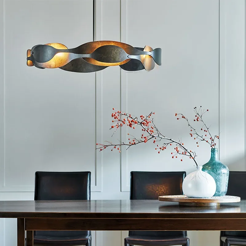 Italian Luxury Pendant Light Living Room Metal Window Artistic Sense Restaurant Hanging Lamp Hotel Lobby LED Lighting Chandelier - Image 6