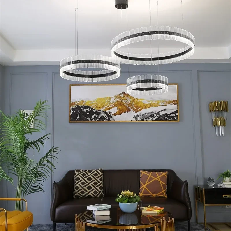 Italy Chandelier Acrylic Luxury Pendant Lamp LED Hanging Light Living Dining Room Bedroom - Image 5