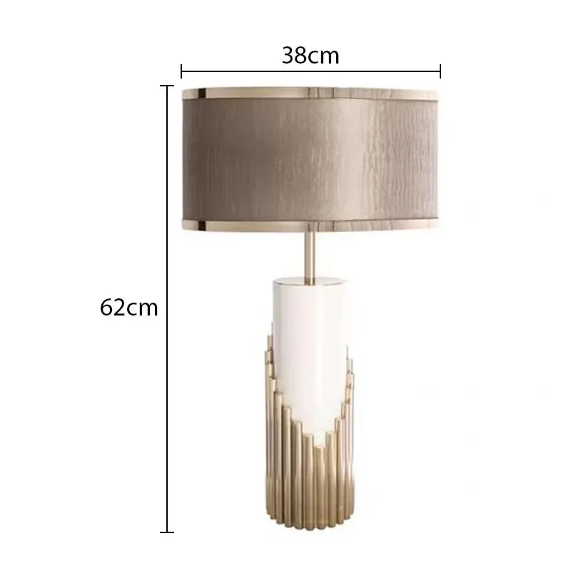 Italy Design High Quality Table Lamp Led Desk Light with Marble Foot Fabric Shade - Image 7