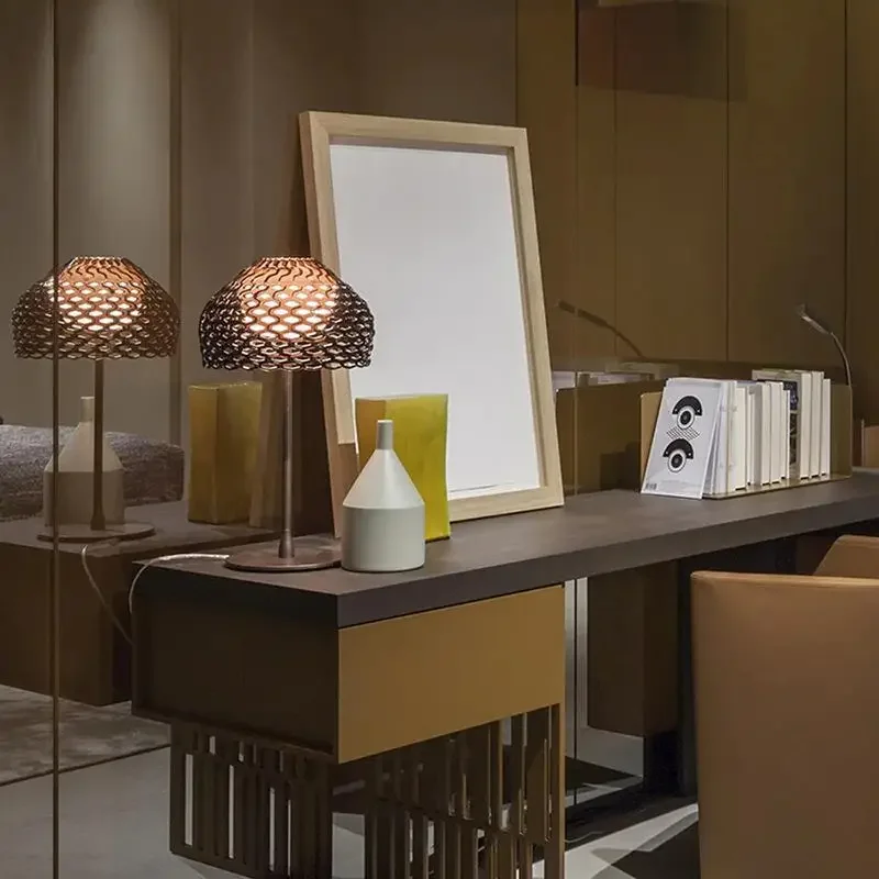 Italy Design Table Lamps Modern Hollow Lampshade Desk Light for Bedroom Living Room - Image 5