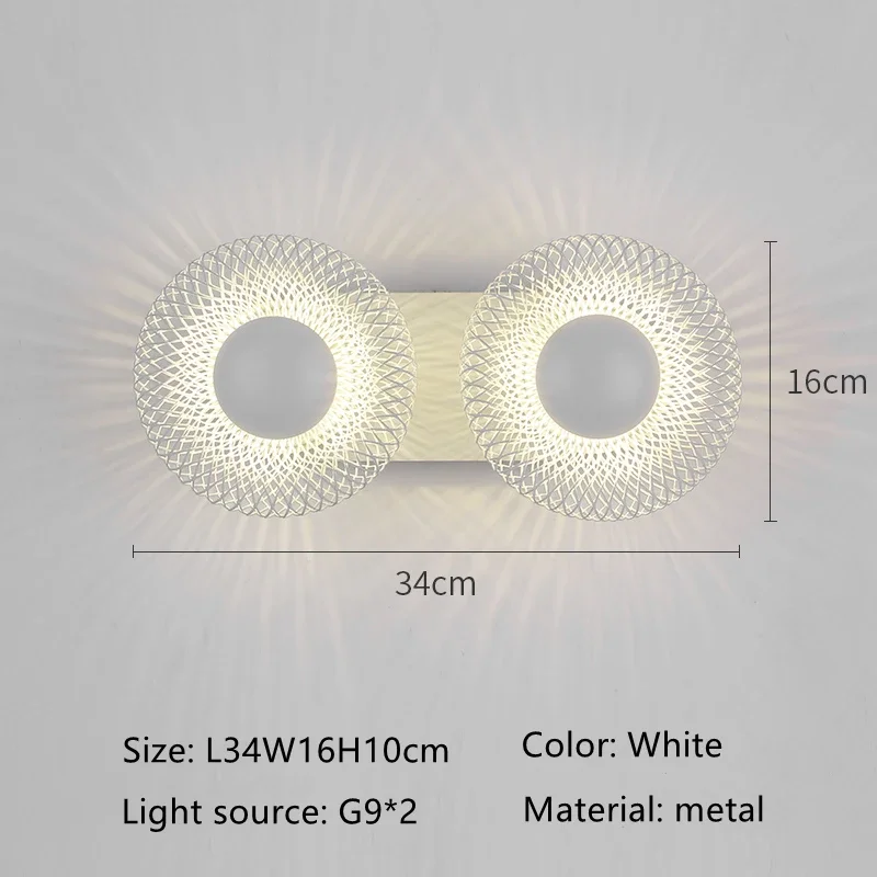 Italy Horn Design Iron Mesh Aisle Lamp Sconce Corridor Ceiling Bedroom TV Backdrop Ceramic Head LED Home Decor Wall Lighing - Image 10