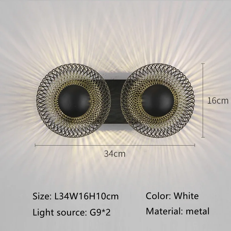 Italy Horn Design Iron Mesh Aisle Lamp Sconce Corridor Ceiling Bedroom TV Backdrop Ceramic Head LED Home Decor Wall Lighing - Image 11