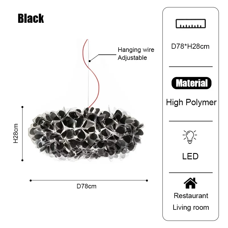 Italy Petal Lustre Led Chandelier Ceiling Pendant Lamps Suspension Hanging Light Fixture Indoor - Image 11
