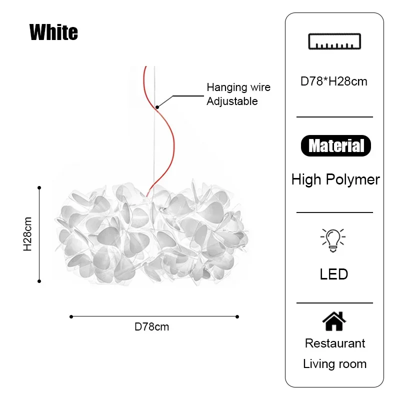 Italy Petal Lustre Led Chandelier Ceiling Pendant Lamps Suspension Hanging Light Fixture Indoor - Image 12