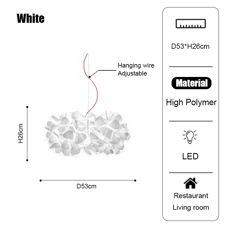 Italy Petal Lustre Led Chandelier Ceiling Pendant Lamps Suspension Hanging Light Fixture Indoor - Image 7