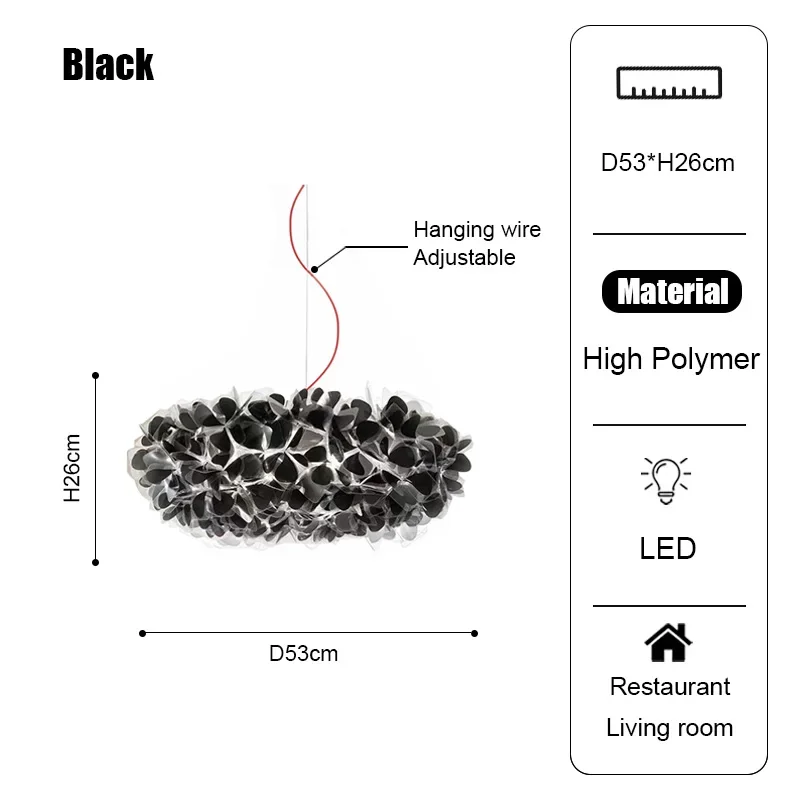 Italy Petal Lustre Led Chandelier Ceiling Pendant Lamps Suspension Hanging Light Fixture Indoor - Image 9