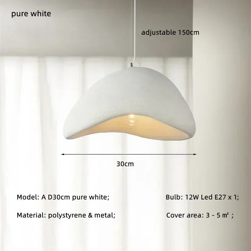Japanese Pendant Light Resin Suspension Ceiling Chandelier Hanging Lamp for Living Dining Room Kitchen Loft Staircase - Image 7