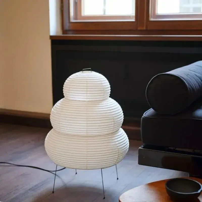 Japanese-style LED Rice Paper Table Lamp, Noguchi Three-tone Light Eye Protection Japanese Lamp, Living Room, Hotel Bedroom, Bed - Image 2