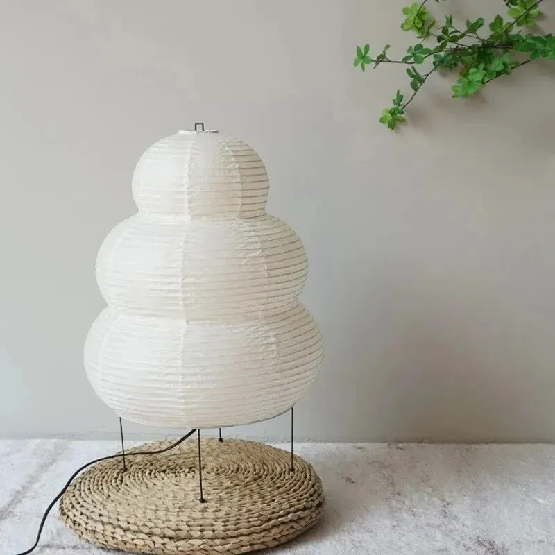 Japanese-style LED Rice Paper Table Lamp, Noguchi Three-tone Light Eye Protection Japanese Lamp, Living Room, Hotel Bedroom, Bed - Image 5