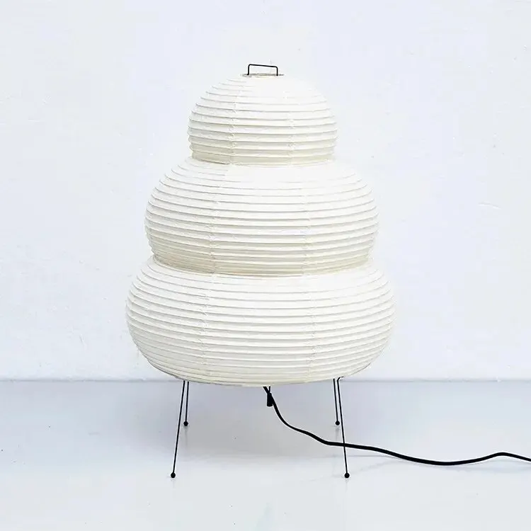 Japanese-style LED Rice Paper Table Lamp, Noguchi Three-tone Light Eye Protection Japanese Lamp, Living Room, Hotel Bedroom, Bed - Image 7