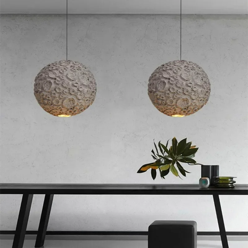 Japanese Wabi Sabi Style Chandelier Living Room Lamp Dining Room Coffe Store Planet Designer Grey Pendant Lamps Loft Decor Light - Image 2