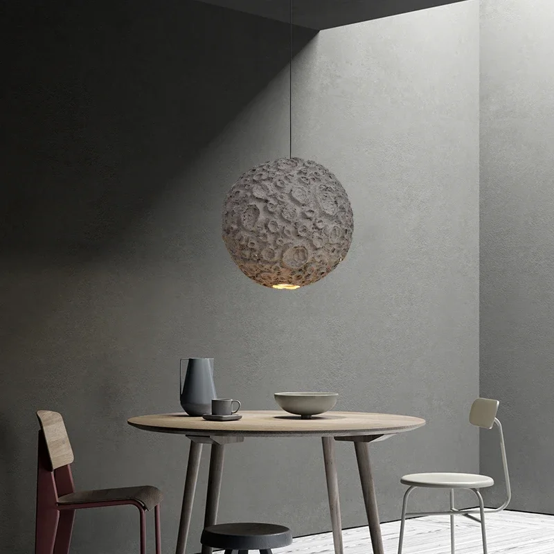 Japanese Wabi Sabi Style Chandelier Living Room Lamp Dining Room Coffe Store Planet Designer Grey Pendant Lamps Loft Decor Light - Image 4