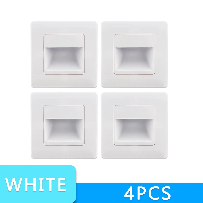=(K)= 4Pcs Led Stair Light PIR Sensor Wall Light 110V 220V Recessed Footlight Corridor Step Lamp Motion Wall Home Lighting - Image 8
