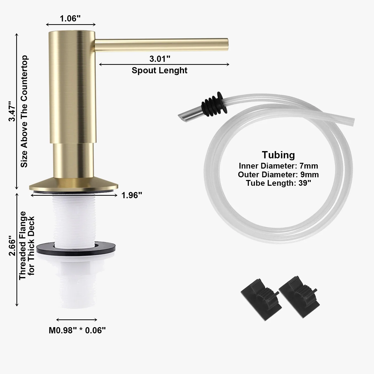 kit de tube d'extension pour distributeur de savon en laiton - Image 4