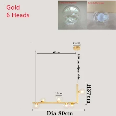 Kitchen Island Ceiling Chandelier Dining Table Glass Pendant Lamp Led Suspension Luminaire Hanging Light - Image 11