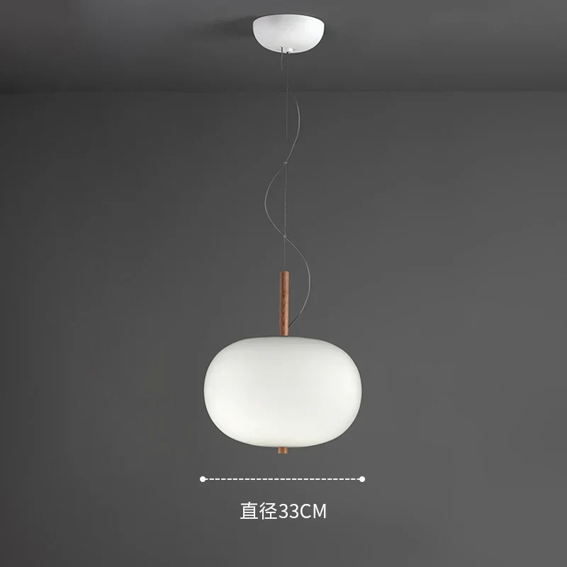 Kobuc Design nordique salon suspension avec grande boule ronde abat-jour en verre créatif bois lustre salle à manger chevet - Image 10