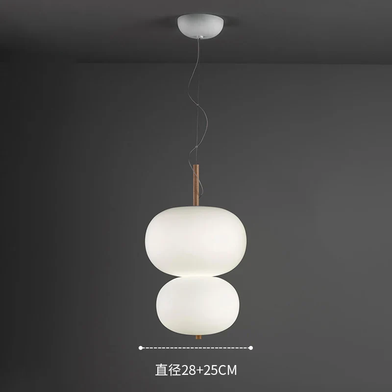 Kobuc Design nordique salon suspension avec grande boule ronde abat-jour en verre créatif bois lustre salle à manger chevet - Image 12