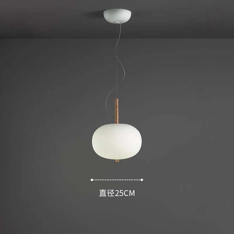 Kobuc Design nordique salon suspension avec grande boule ronde abat-jour en verre créatif bois lustre salle à manger chevet - Image 8
