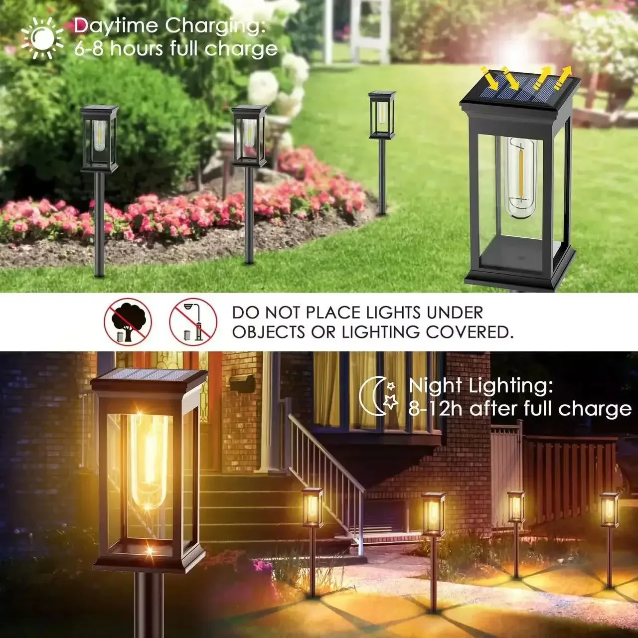 La voie solaire allume la lampe solaire extérieure de jardin de voie imperméabilisent les lumières de paysage allée de passerelle pelouse Patio jardin décoratif - Image 2