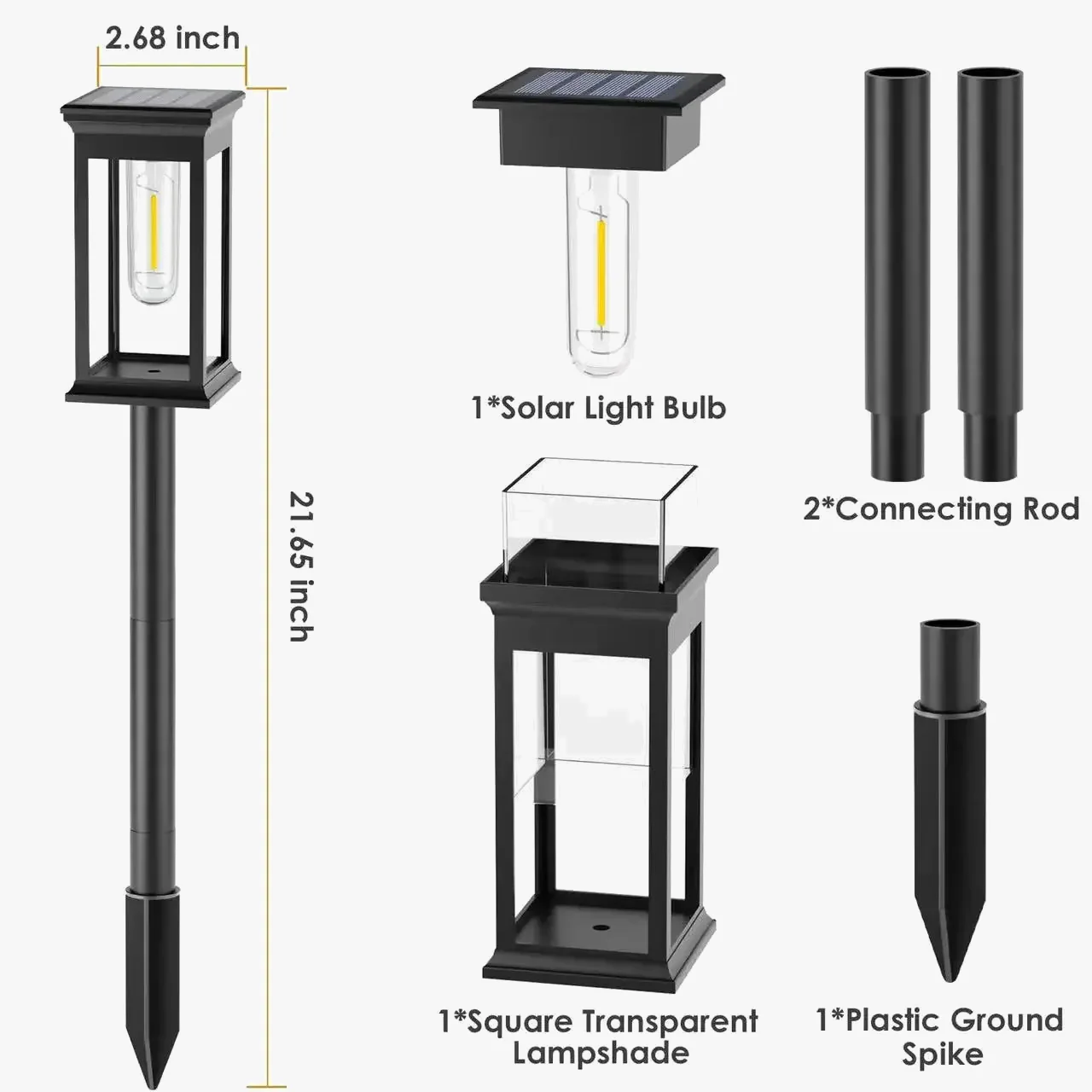 La voie solaire allume la lampe solaire extérieure de jardin de voie imperméabilisent les lumières de paysage allée de passerelle pelouse Patio jardin décoratif - Image 4