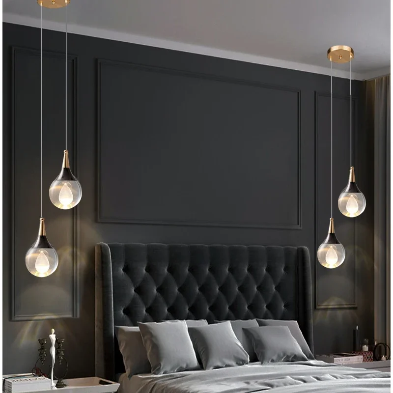 Lamp Globe Crystal Pendant Light 1-Light Mini Pendant Lighting For Kitchen,Teardrop Crystal Pendant Lamp For Bedroom Dining Roo - Image 4