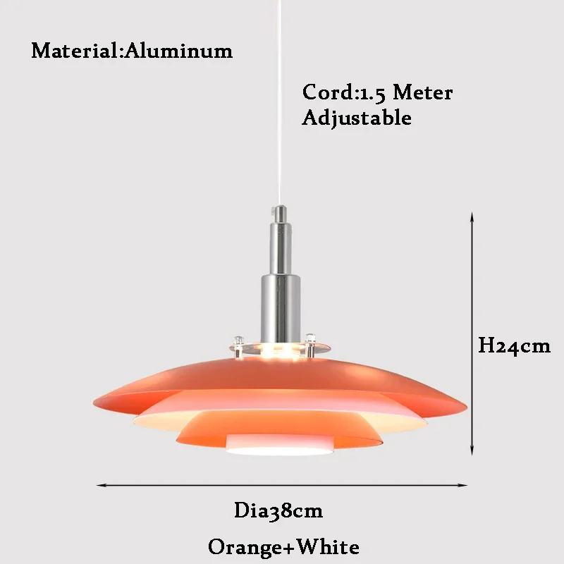 Lamp Mid Century Pendant Light Creative Modern Gradient White Red UFO Adjustable Light Fixture Dining Room Kitchen chandeliers - Image 7