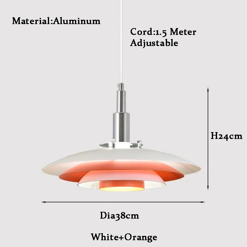 Lamp Mid Century Pendant Light Creative Modern Gradient White Red UFO Adjustable Light Fixture Dining Room Kitchen chandeliers - Image 8
