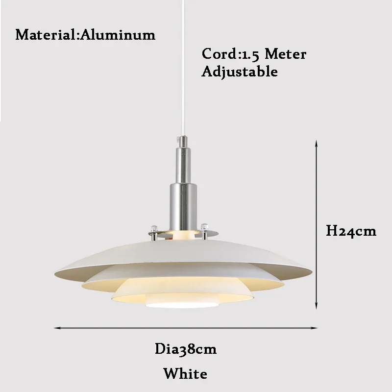 Lamp Mid Century Pendant Light Creative Modern Gradient White Red UFO Adjustable Light Fixture Dining Room Kitchen chandeliers - Image 9