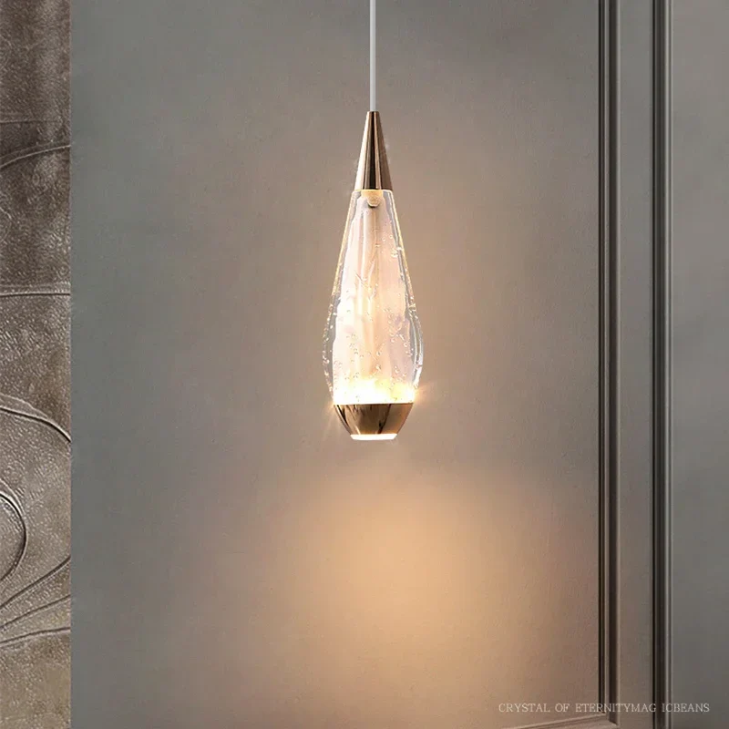 Lamp Modern 3-Lights Kitchen Island Pendant Lighting, Mini LED Light Fixtures Gold Crystal Hanging Light Fixture For Bedside R - Image 6