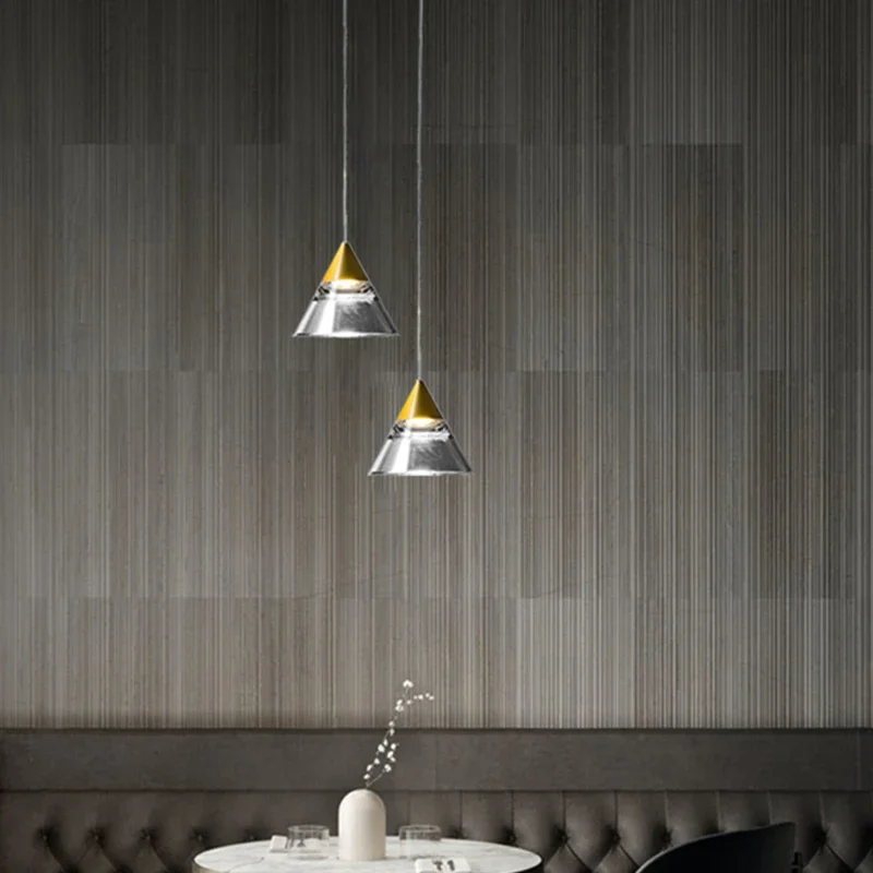 Lamp Modern Acrylic Pendant Light Fixtures Gold, Mini Pendant Lighting For Kitchen Island, Dining Room, Bedroom, Hallway, Kitch - Image 2