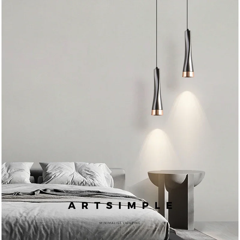 Lamp Modern Bedside Lights Elegant Aluminum Light Fixtures Adjustable Mini Metal Ceiling Lights For Kitchen Island Dining Room - Image 3