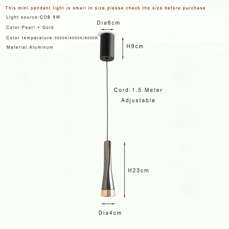 Lamp Modern Bedside Lights Elegant Aluminum Light Fixtures Adjustable Mini Metal Ceiling Lights For Kitchen Island Dining Room - Image 7