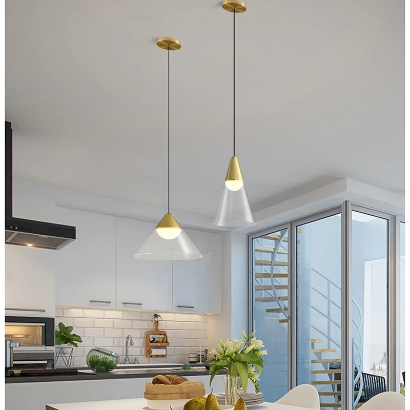 Lamp Modern Pendant Light, 1-Light Gold LED Pendant Light Fixture For Kitchen Island Bedroom Hallway Dining Room Living Room Ca - Image 4