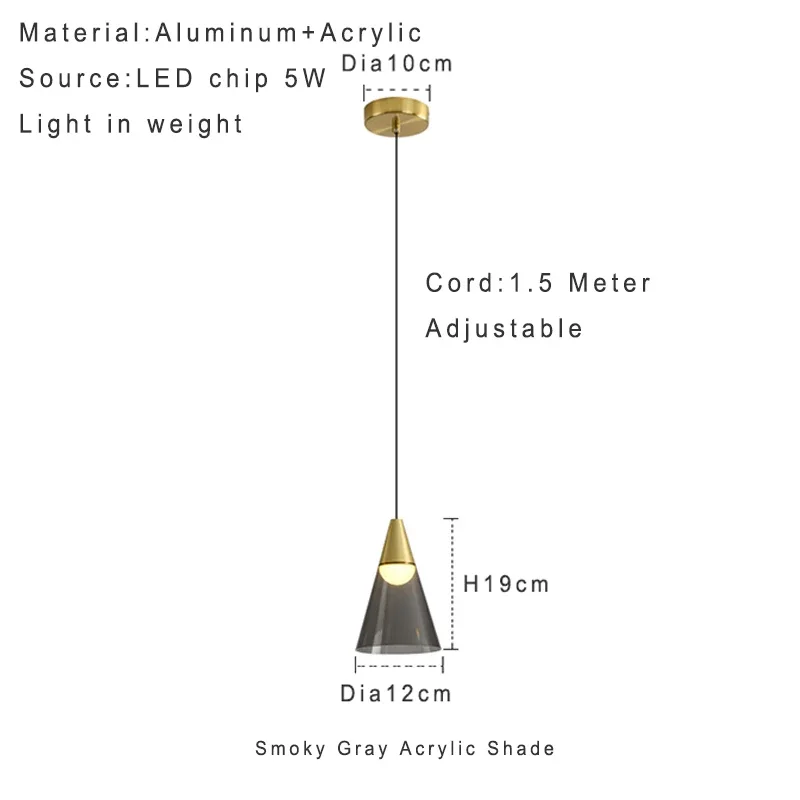 Lamp Modern Pendant Light, 1-Light Gold LED Pendant Light Fixture For Kitchen Island Bedroom Hallway Dining Room Living Room Ca - Image 7