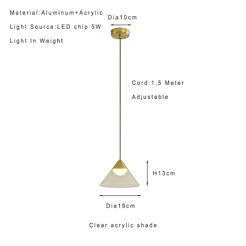 Lamp Modern Pendant Light, 1-Light Gold LED Pendant Light Fixture For Kitchen Island Bedroom Hallway Dining Room Living Room Ca - Image 9
