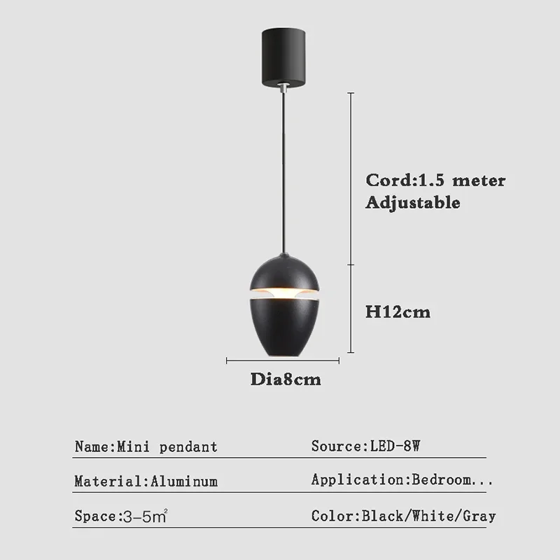 Lamp Nordic Minimalist Modern Bedside Pendant Light Fixtures , Single-Light Ceiling Light Fixture For Bedroom, Kitchen, Entryway - Image 10