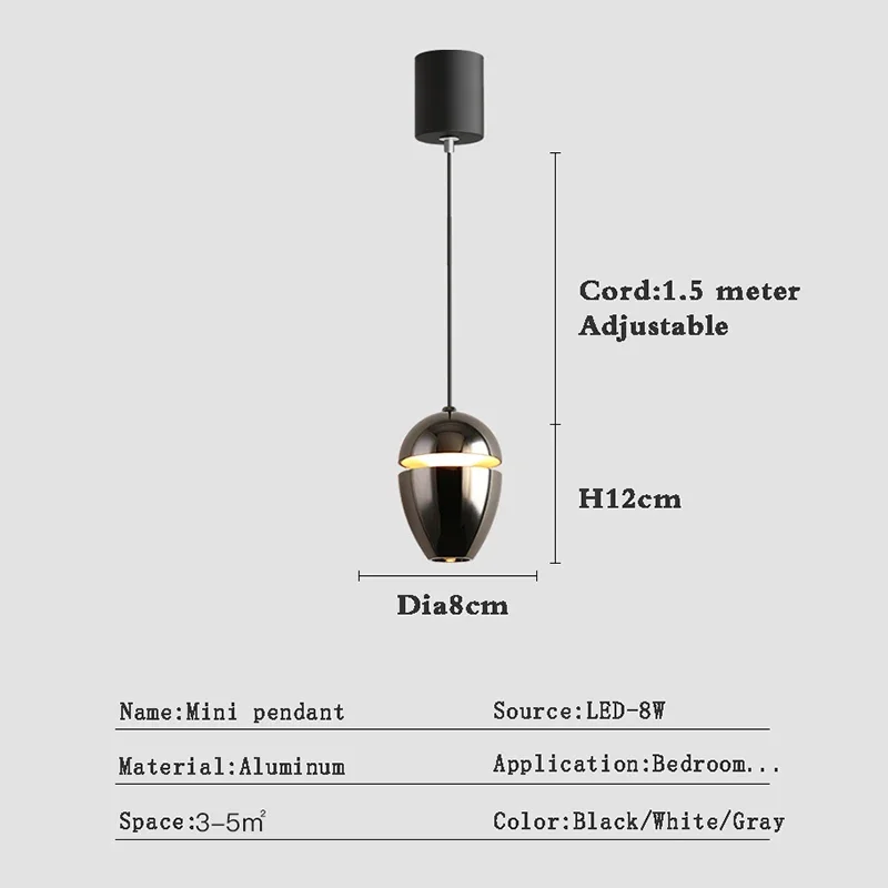 Lamp Nordic Minimalist Modern Bedside Pendant Light Fixtures , Single-Light Ceiling Light Fixture For Bedroom, Kitchen, Entryway - Image 11